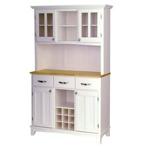 White Buffet With Hutch and Wine Storage