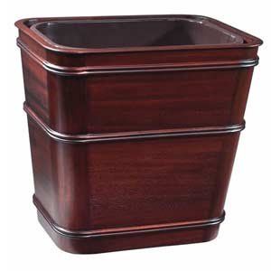 Giant Mahogany Waste Basket