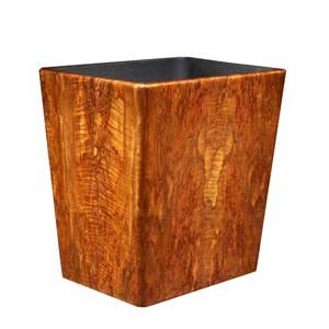 Polished Teak Wastebasket
