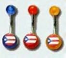 PUERTO RICO FLAG BELLY RING