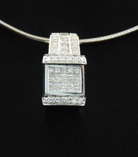 Diamond Sapphire Reversible Pendant Necklace
