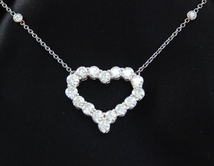 Large Diamond Heart Pendant with Beautiful Bezel Set Diamond Necklace Chain
