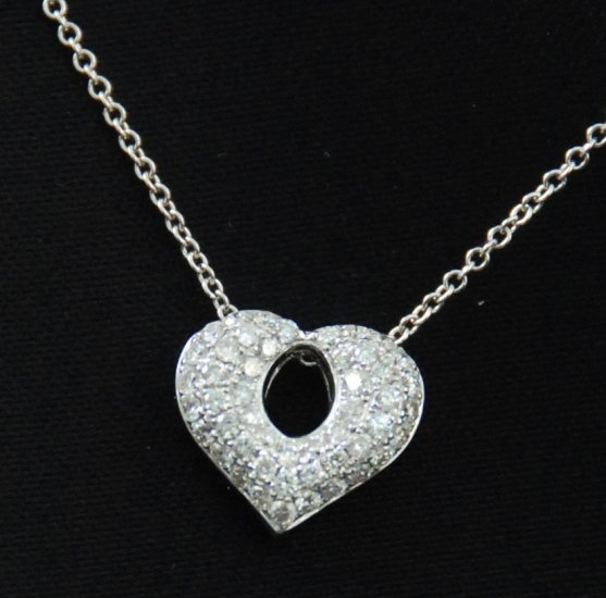Bubbly Diamond Heart Pendant 18K Necklace