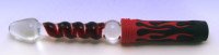 Pyrex Glass 11" Gripper Color Wrapped Love Baton Dildo