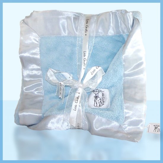 BLUE NWT Little Giraffe Chenille Adult Throw XL Blanket SOFT 88" x 59"