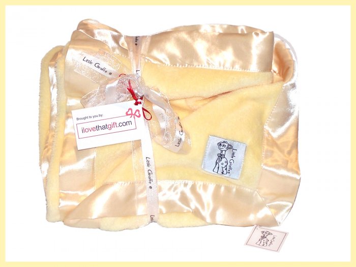 BUTTER YELLOW NWT Little Giraffe Chenille Adult Throw XL Blanket SOFT 88" x 59"