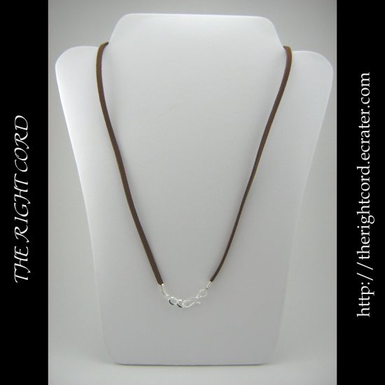 18" Chocolate Brown Faux Leather Suede Necklace Cord Microfiber with Hook & Eye Clasp