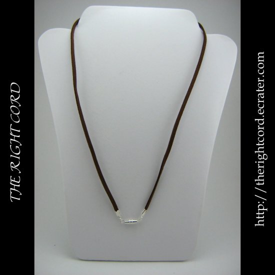 21" Chocolate Brown Faux Leather Suede Necklace Cord Microfiber with Barrel Clasp