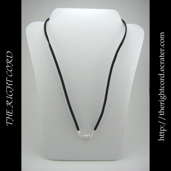 18" Black Faux Leather Suede Necklace Cord Microfiber with Barrel Clasp