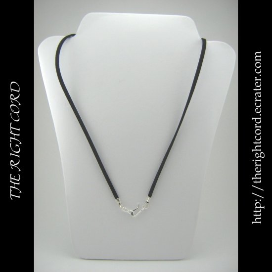 24" Black Faux Leather Suede Necklace Cord Microfiber with Hook & Eye Clasp