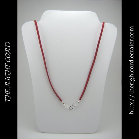 24" Crimson Red Faux Leather Suede Necklace Cord Microfiber with Hook & Eye Clasp