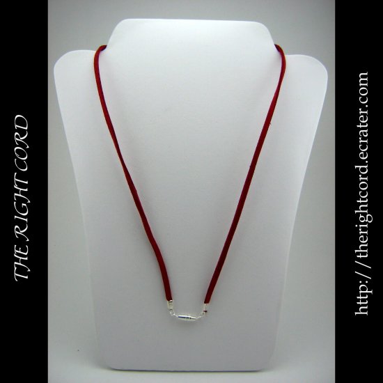 24" Crimson Red Faux Leather Suede Necklace Cord Microfiber with Barrel Clasp