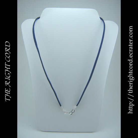 24" Denim Blue Faux Leather Suede Necklace Cord Microfiber with Hook and Eye Clasp