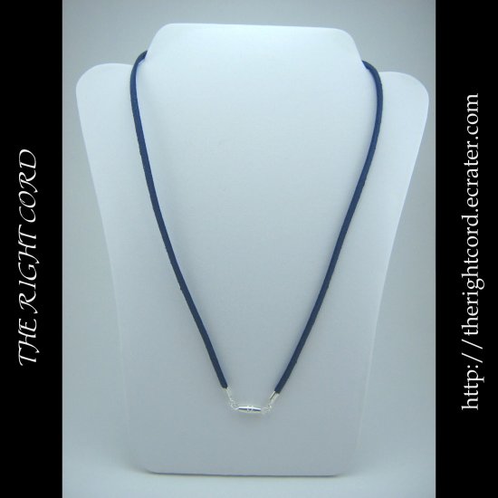 18" Denim Blue Faux Leather Suede Necklace Cord Microfiber with Barrel Clasp