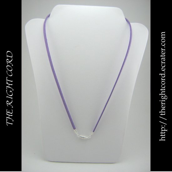 21" Lavender Purple Faux Leather Suede Necklace Cord Microfiber with Barrel Clasp
