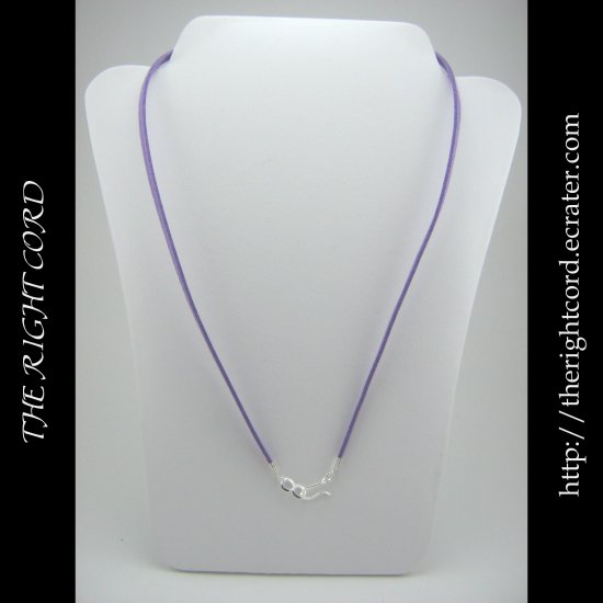 21" Lavender Purple Faux Leather Suede Necklace Cord Microfiber with Hook and Eye Clasp