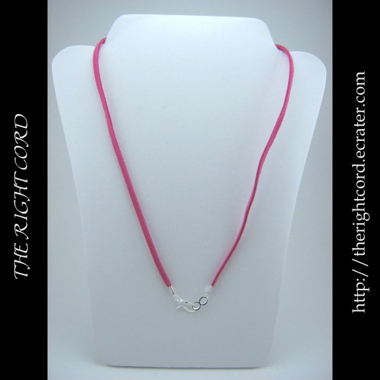24" Hot Pink Faux Leather Suede Necklace Cord Microfiber with Hook and Eye Clasp