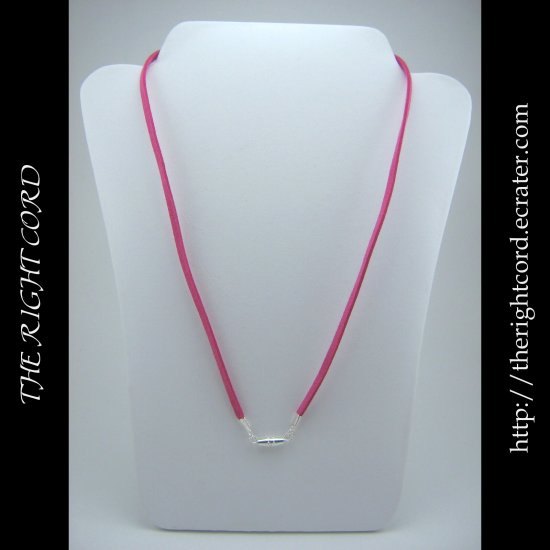 18" Hot Pink Faux Leather Suede Necklace Cord Microfiber with Barrel Clasp