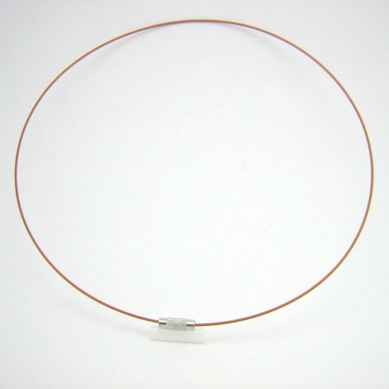 18" Burnt Orange 1mm Rubber Necklace Cord with Barrel Screw Clasp
