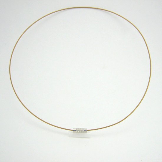 18" Golden Yellow 1mm Rubber Necklace Cord with Barrel Screw Clasp