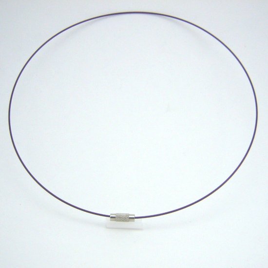 18" Dark Purple 1mm Rubber Necklace Cord with Barrel Screw Clasp