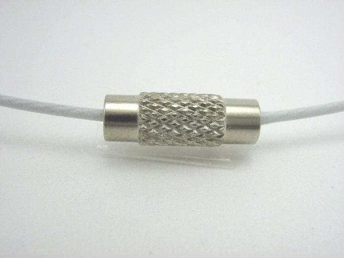 18" White Rubber 1mm Necklace Cord with Screw Clasp