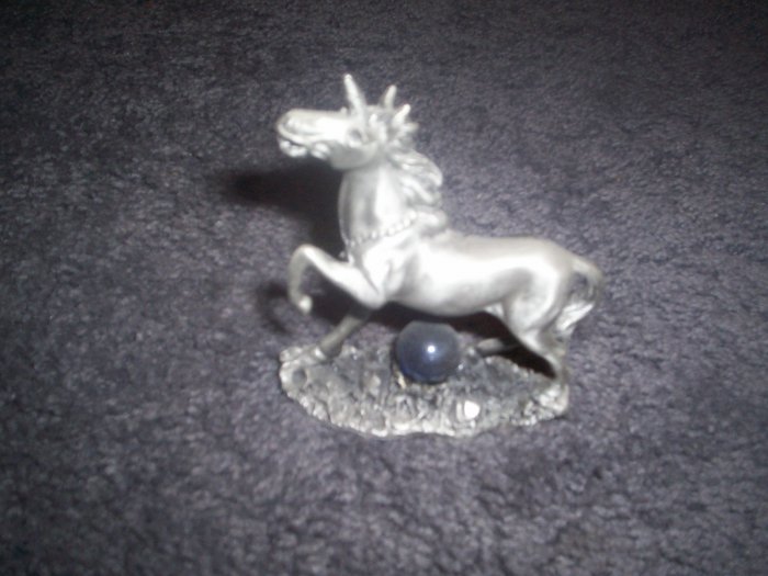 Pewter Unicorn and Ball