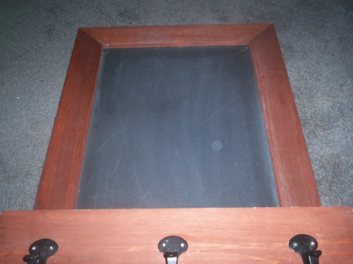 Home Interiors Chalk Board with Hooks Soilid Wood