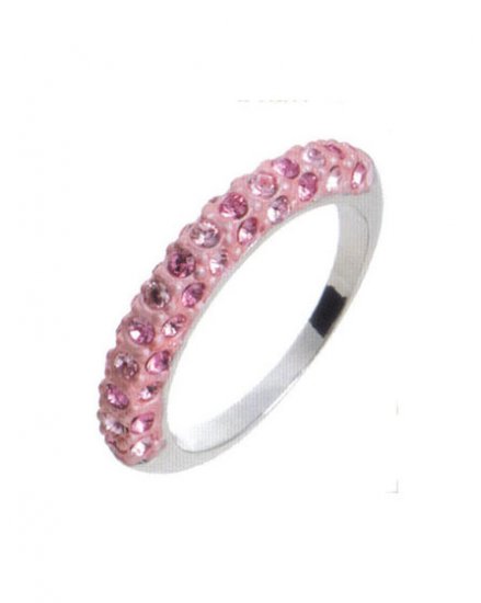 Lady Swarovski Crystals Pink Ring Jewelry Jewellery NEW - RING DIVA SCHMAL