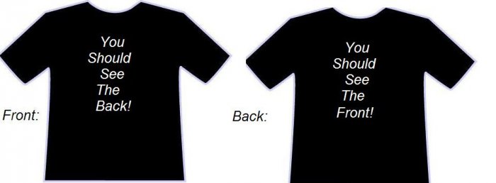 You should see the back t shirt