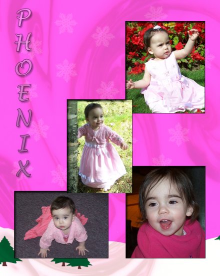8x10 Personalized 4 Picture Collage for a girl