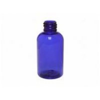 (72 ct) 2 oz cobalt blue PET boston round plastic bottle w/ith Spout Dispense Caps