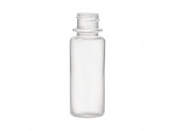 (50 ct) 1 oz. Natural Semi-Opaque Round PP Plastic Bottle w/ White Non Dispensing Cap