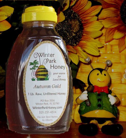 1 Lb Autumn Gold Honey (raw, unfiltered and unstrained)