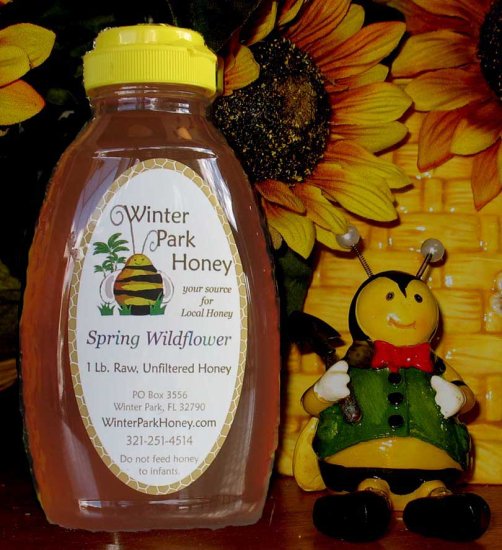 16 oz Spring Wildflower Gold Honey (raw, unfiltered and unprocessed)