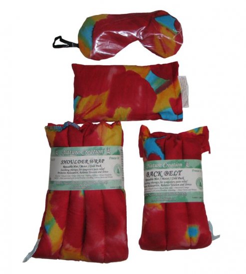 Red set with tie dye pattern