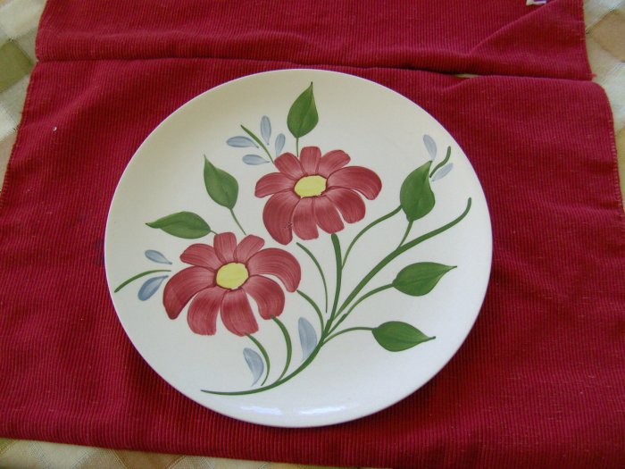 Blue Ridge Dinner Plate Red Flowers