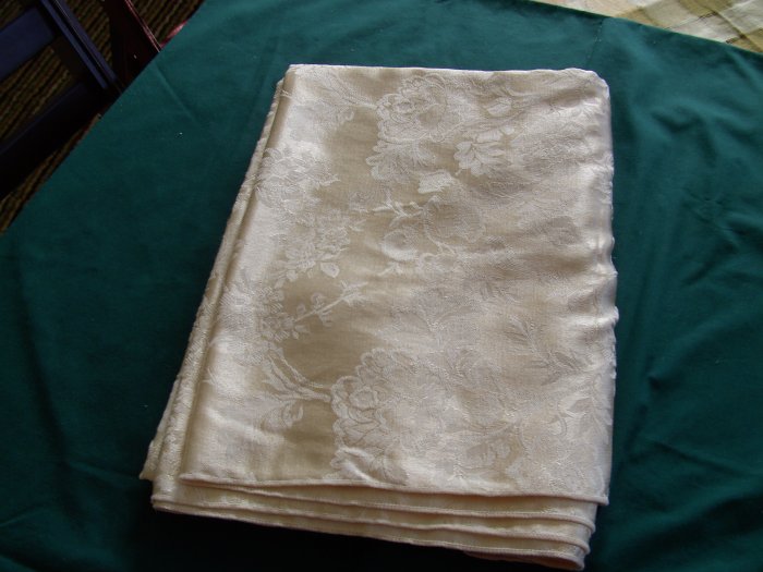 Cream Colored Damask Tablecloth: Never Used
