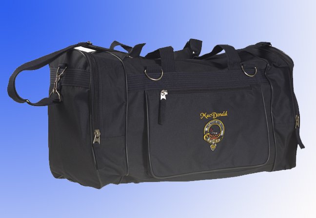 Full colour embroidered Sport bag Scottish clan crest or National image