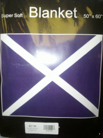 ST. Andrews Cross AKA Saltire, Warm Blanket Super soft 50" x 60"