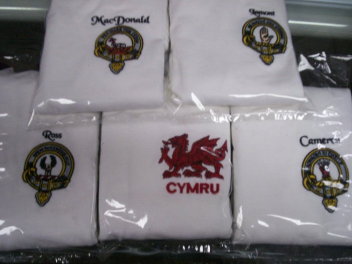 Scottish Clan badge full Colour Embroidered on T-shirt