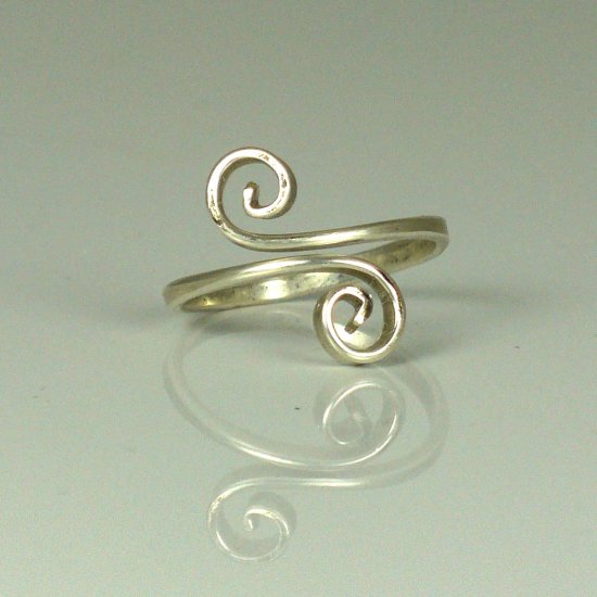 Adjustable Sterling Silver Scroll Ring