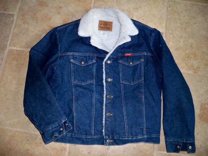 wrangler jean sherpa jacket coat size large