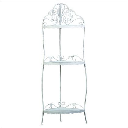 White Scrollwork Corner Shelf