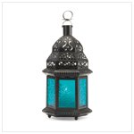 Lantern with Blue Glass