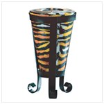 Tall Tiger Stripe Cone-Shaped Candle