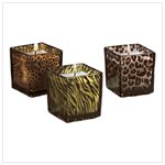 Safari Glass Candle Holders (Set of 3)