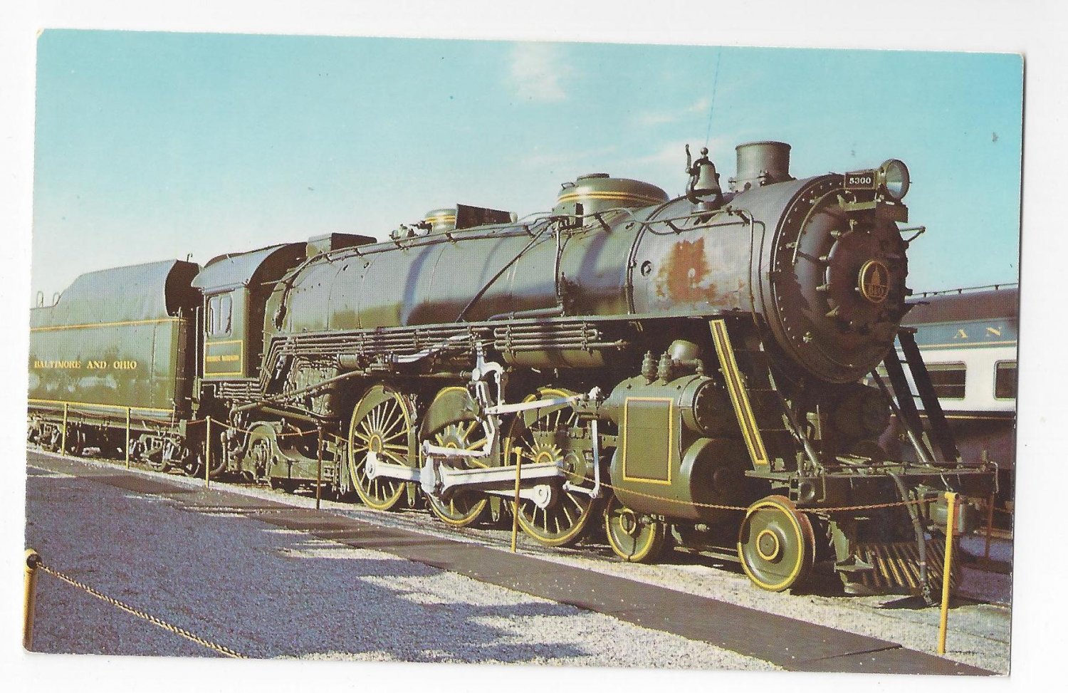 Train Railroad Postcard B&O Steam Locomotive 5300 President Washington RR