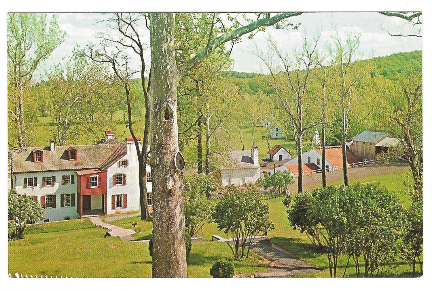 PA Hopewell Village View from Visitor Center Walter H. Miller Postcard
