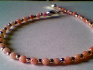 Genuine Pink Coral & Sterling Silver Bracelet